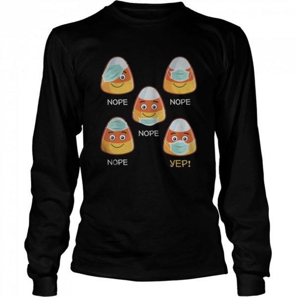 Halloween Teacher life 2020 Candy corn wearing mask shirt