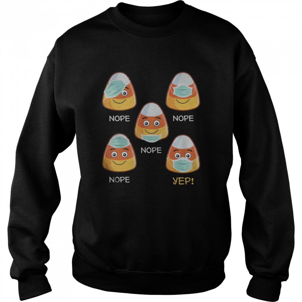 Halloween Teacher life 2020 Candy corn wearing mask shirt Halloween Teacher life 2020 Candy corn wearing mask shirt