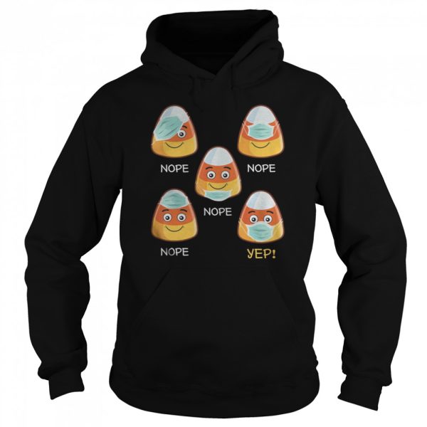 Halloween Teacher life 2020 Candy corn wearing mask shirt