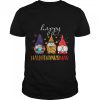 Halloween Thanksgiving Christmas Gnomes Happy Hallothanksmas T-Shirt