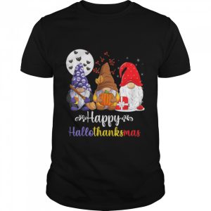 Halloween Thanksgiving Christmas Happy HalloThanksMas Gnomes T-Shirt