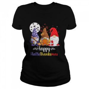Halloween Thanksgiving Christmas Happy HalloThanksMas Gnomes T-Shirt