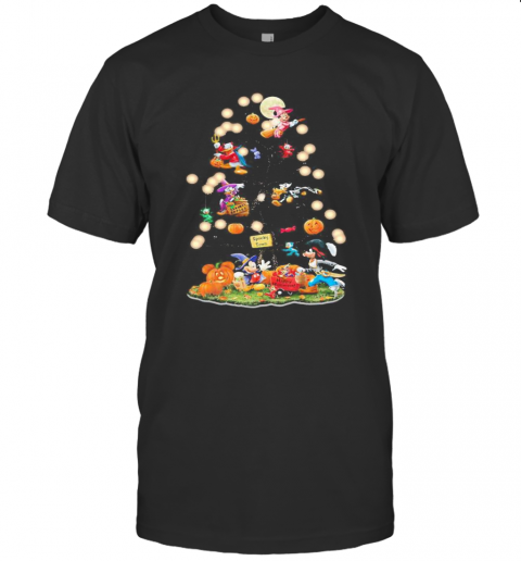 Halloween Tree Mickey Mouse Cartoon Characters T-Shirt Halloween Tree Mickey Mouse Cartoon Characters T-Shirt