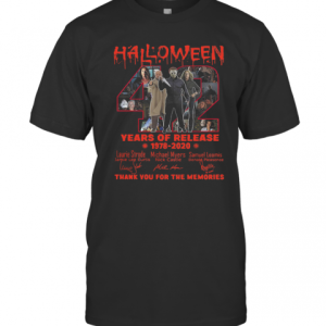 Halloween Years Of Release 1978 2020 Thank You For The Memories Signatures T-Shirt