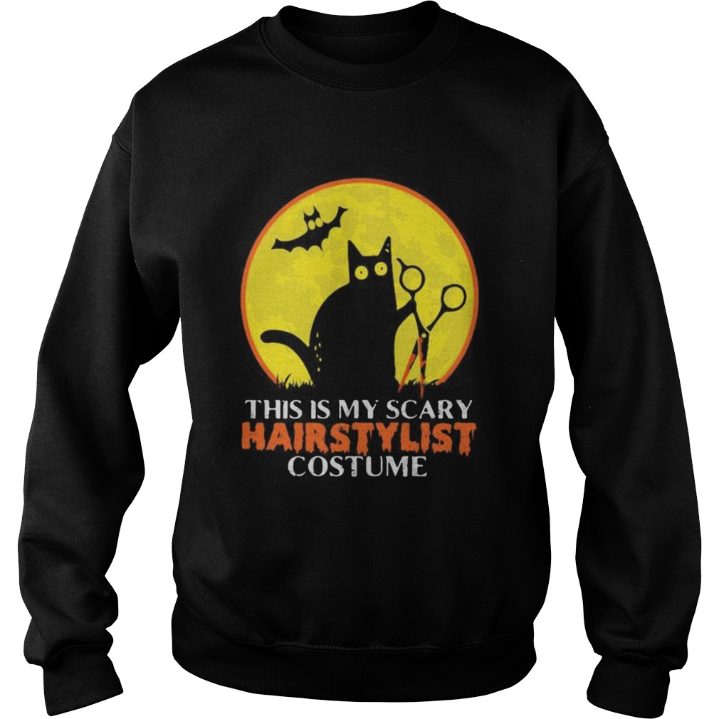 Halloween black cat this is my scary hairstylist costume sunset shirt Halloween black cat this is my scary hairstylist costume sunset shirt