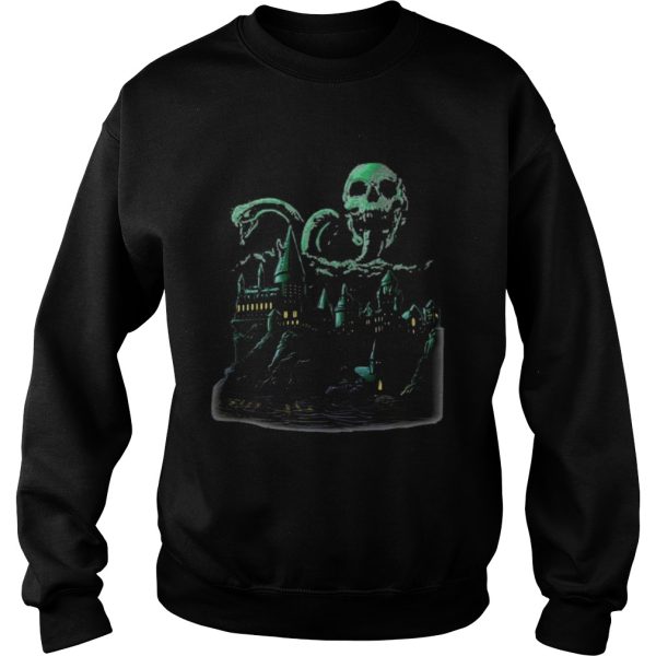 Halloween castle skull snakes shirt
