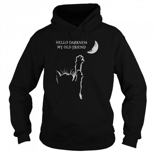 Halloween cat hello darkness my old friend shirt