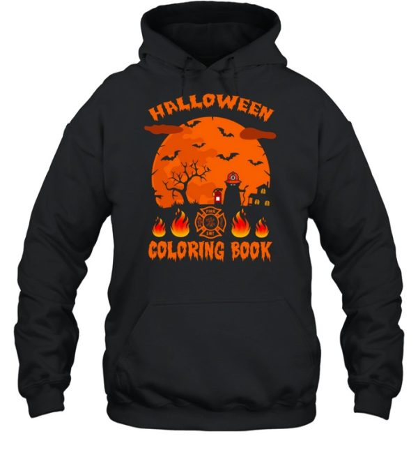 Halloween coloring book fire emt shirt