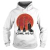 Halloween come we fly broomstick vacuum cleaner sunset shirt