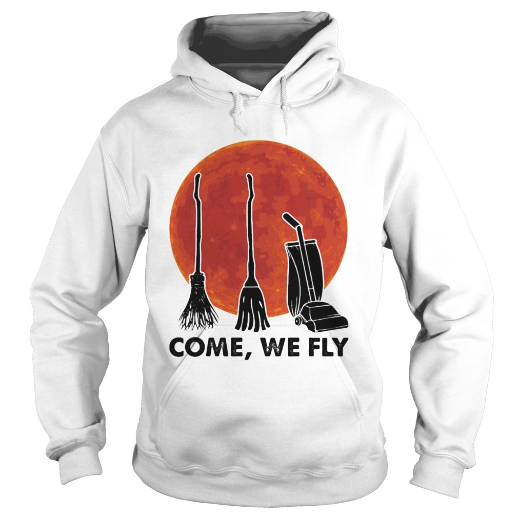 Halloween come we fly broomstick vacuum cleaner sunset shirt Halloween come we fly broomstick vacuum cleaner sunset shirt