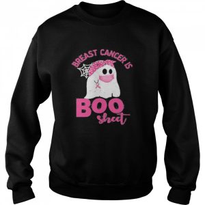 Halloween ghost breast cancer awareness is boo sheet shirt