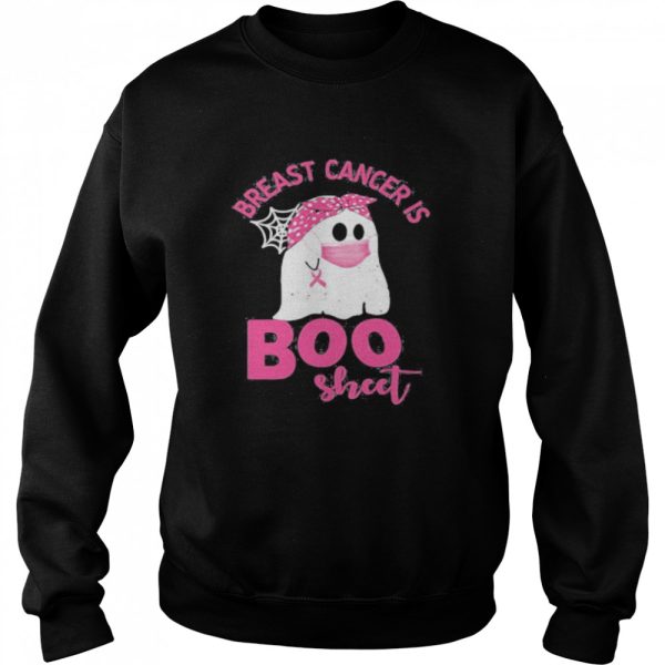 Halloween ghost breast cancer awareness is boo sheet shirt