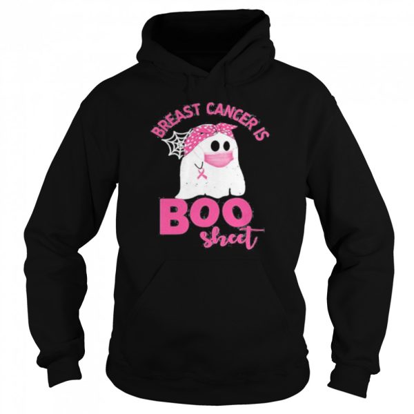 Halloween ghost breast cancer awareness is boo sheet shirt