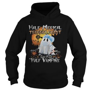 Halloween ghost half medical technologist half vampire shirt