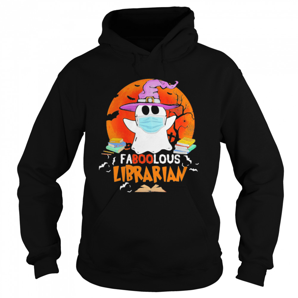 Halloween ghost mask faboolous librarian moon shirt Halloween ghost mask faboolous librarian moon shirt