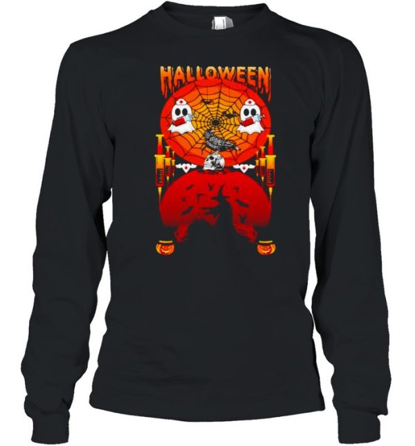 Halloween ghost witch vaccine shirt