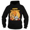 Halloween gnomes drink wine pumpkin maple leaves Happy Falloween shirt