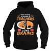 Halloween high school science teachers love brains apple shirt
