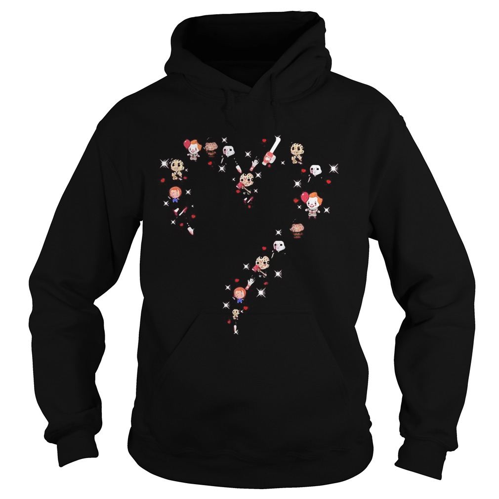 Halloween horror characters chibi heart shirt Halloween horror characters chibi heart shirt
