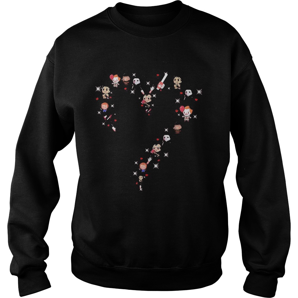 Halloween horror characters chibi heart shirt Halloween horror characters chibi heart shirt