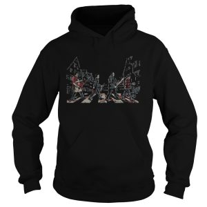 Halloween horror characters guitar abbey road shirt