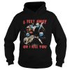 Halloween horror characters mask 6 feet away or i kill you shirt