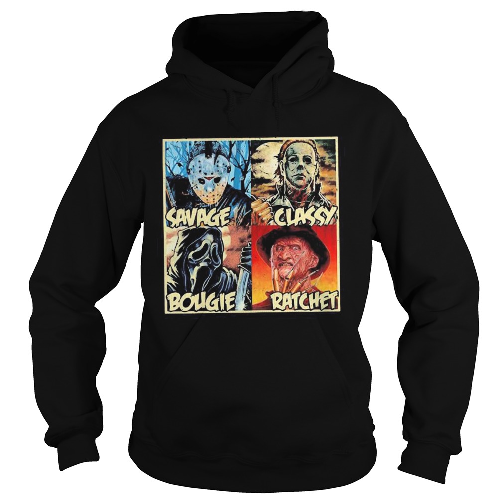 Halloween horror characters savage classy bougie ratchet shirt Halloween horror characters savage classy bougie ratchet shirt