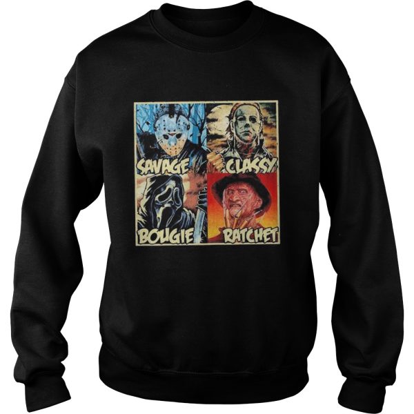 Halloween horror characters savage classy bougie ratchet shirt
