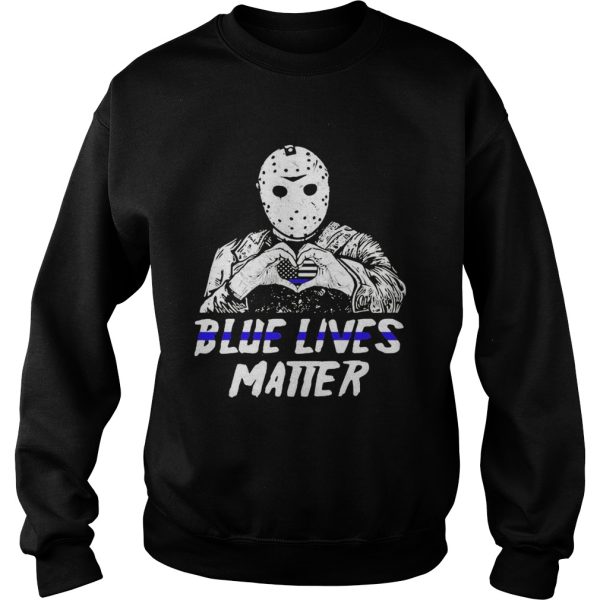 Halloween jason voorhees blue lives matter american flag shirt