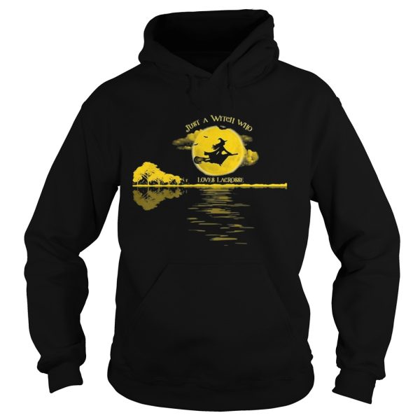 Halloween just a witch who loves lacrosse moon shirt