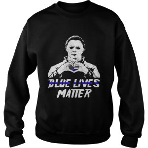 Halloween michael myers blue lives matter american flag independence day shirt