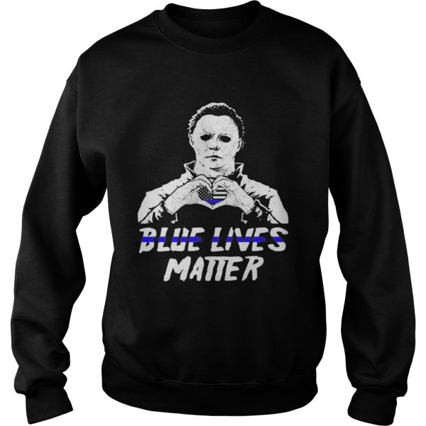 Halloween michael myers blue lives matter american flag independence day shirt