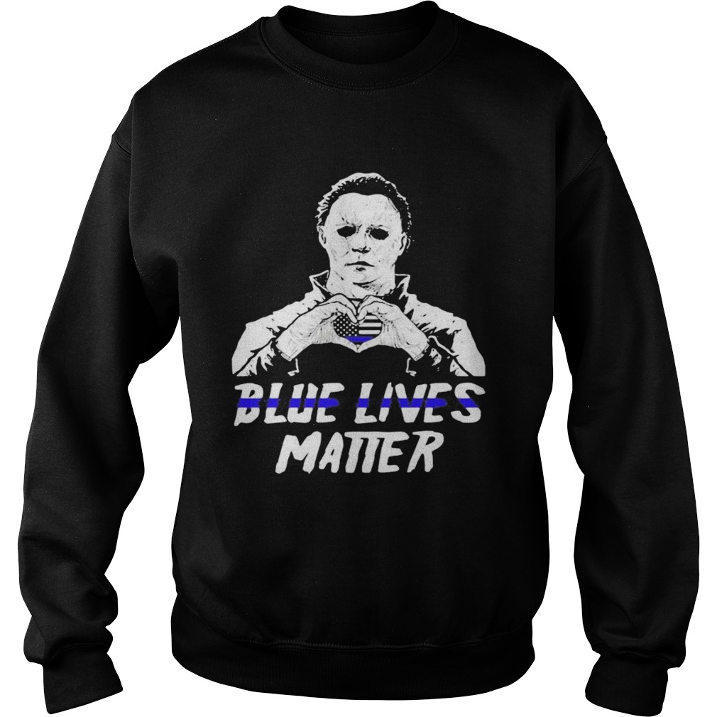 Halloween michael myers blue lives matter american flag independence day shirt Halloween michael myers blue lives matter american flag independence day shirt