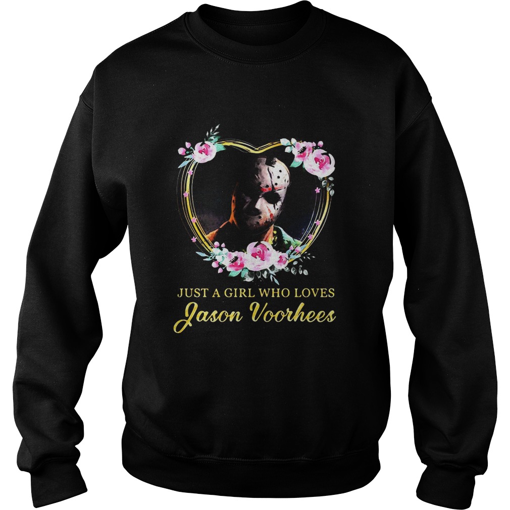 Halloween michael myers just a girl who loves jason voorhees flowers heart shirt Halloween michael myers just a girl who loves jason voorhees flowers heart shirt