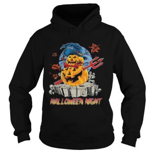 Halloween night viking pumpkins maple leaves shirt