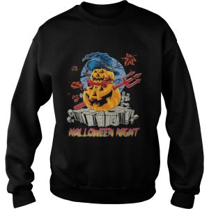 Halloween night viking pumpkins maple leaves shirt