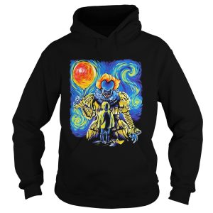 Halloween pennywise holding balloon starry night shirt