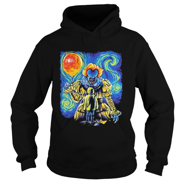 Halloween pennywise holding balloon starry night shirt
