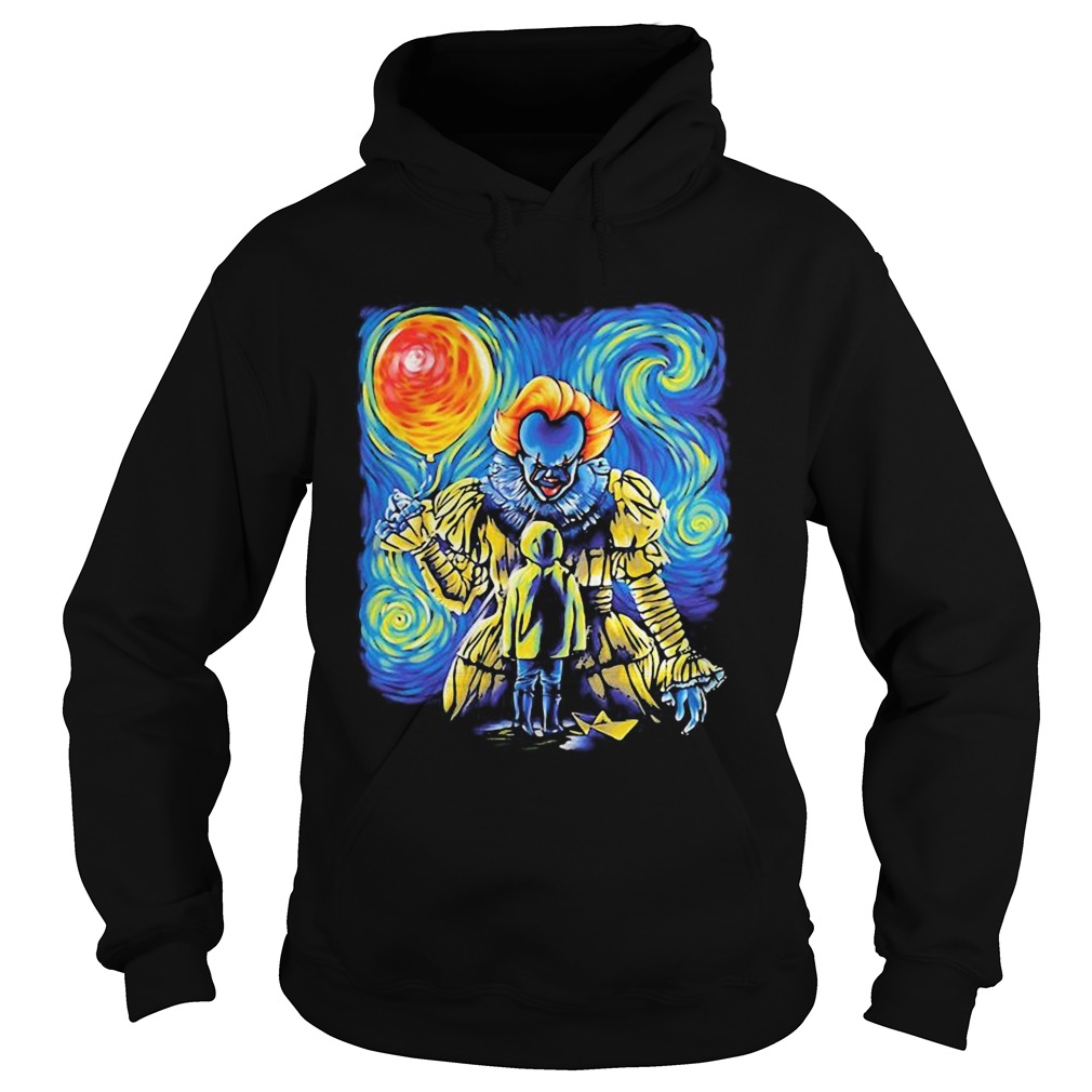 Halloween pennywise holding balloon starry night shirt Halloween pennywise holding balloon starry night shirt