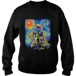 Halloween pennywise holding balloon starry night shirt