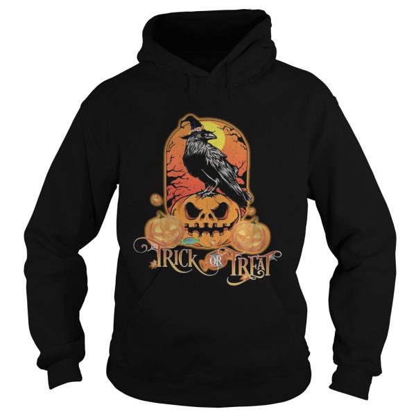 Halloween raven witch trick or treat pumpkins shirt