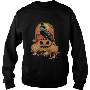 Halloween raven witch trick or treat pumpkins shirt 2