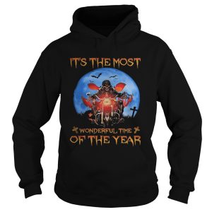 Halloween skeleton riding motorcycle its the most wonderful time of the year shirt