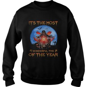 Halloween skeleton riding motorcycle its the most wonderful time of the year shirt