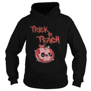 Halloween skull apple trick or teach shirt