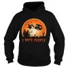 Halloween witch i hate people moon shirt