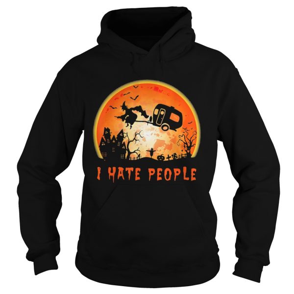 Halloween witch i hate people moon shirt