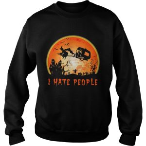 Halloween witch i hate people moon shirt