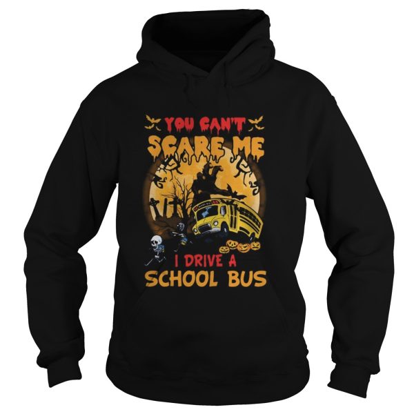 Halloween you cant scare me i drive a school bus skeleton shirt