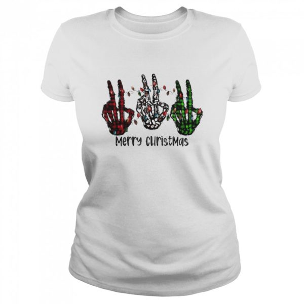 Hand Skeleton Merry Christmas light shirt